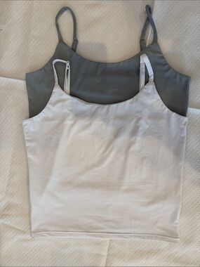 Everyday Slim Fit Camisole Tank - White & Gray